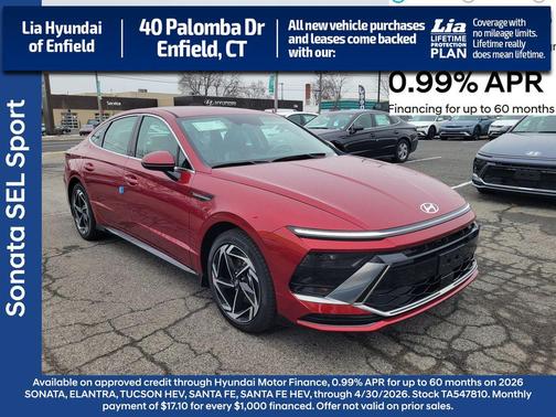 Ultimate red 2026 Hyundai SONATA SEL