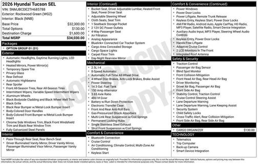 2026 Hyundai TUCSON SEL