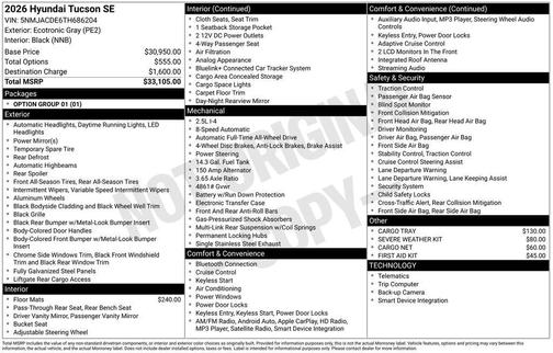 2026 Hyundai TUCSON SE