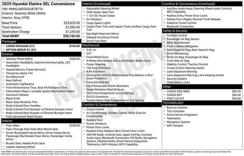 Serenity White 2025 Hyundai ELANTRA SEL