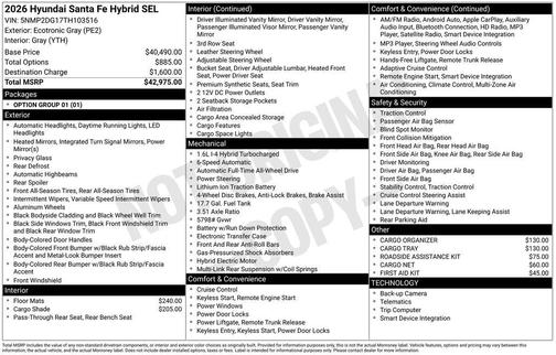 2026 Hyundai SANTA FE SEL 2.4