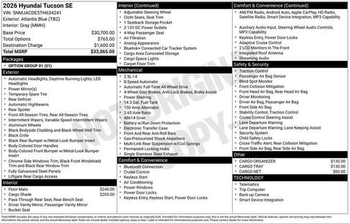 2026 Hyundai TUCSON SE