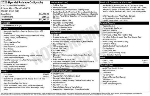 2026 Hyundai PALISADE Calligraphy