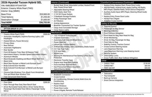 2026 Hyundai TUCSON Hybrid SEL