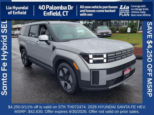 Shimmering Silver 2026 Hyundai SANTA FE SEL 2.4