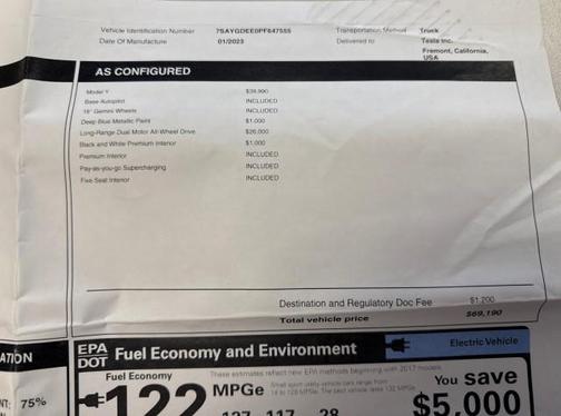 2023 Tesla Model Y Long Range Dual Motor All-Wheel Drive