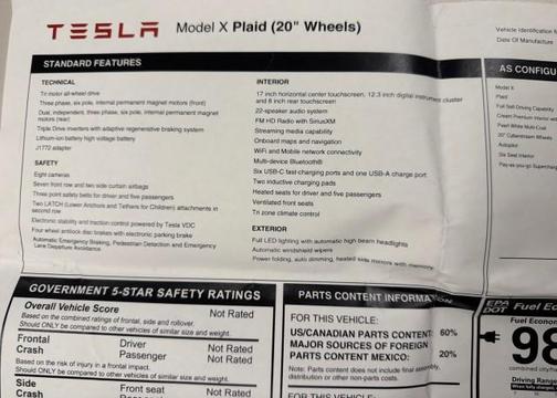 2024 Tesla Model X Plaid Tri Motor All-Wheel Drive