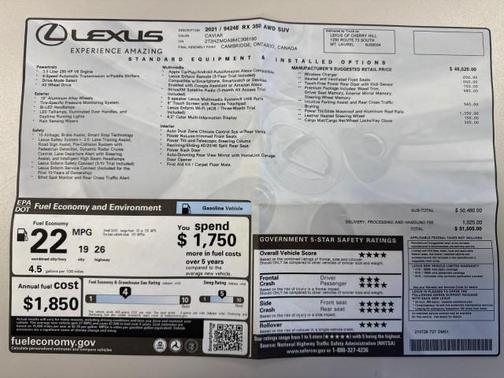 2021 Lexus RX 350 Base