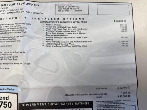 2021 Lexus RX 350 Base