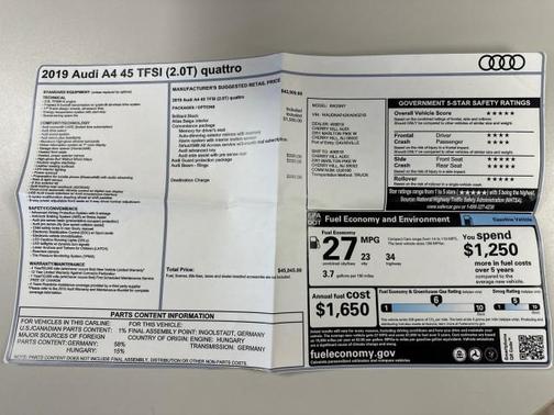 2019 Audi A4 45 Premium