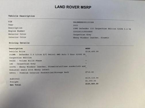 2023 Land Rover Defender 110 Carpathian Edition