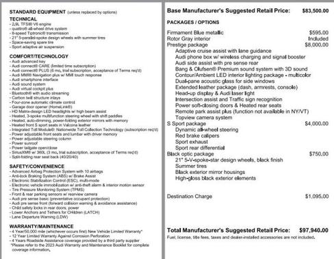 2023 Audi S7 Prestige TFSI quattro Tiptronic