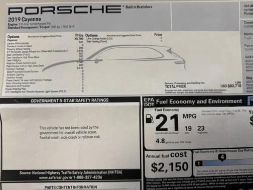 2019 Porsche Cayenne Base