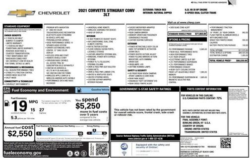 2021 Chevrolet Corvette Stingray w/3LT