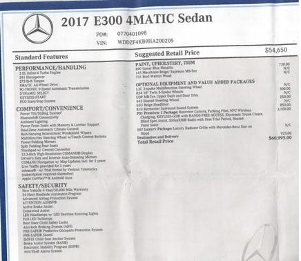 2017 Mercedes-Benz E-Class E 300 4MATIC