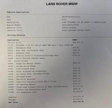 2023 Land Rover Defender 110 SE