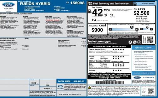 2019 Ford Fusion Hybrid SE