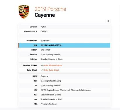 2019 Porsche Cayenne Base