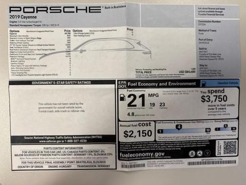 2019 Porsche Cayenne Base