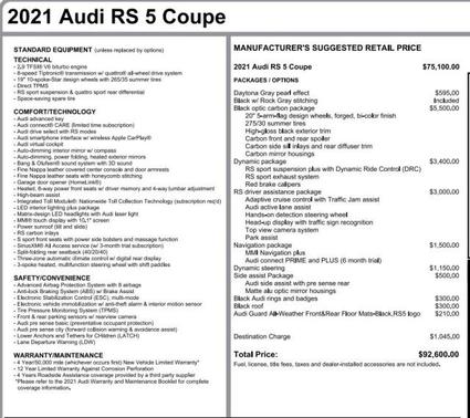 2021 Audi RS 5 2.9T