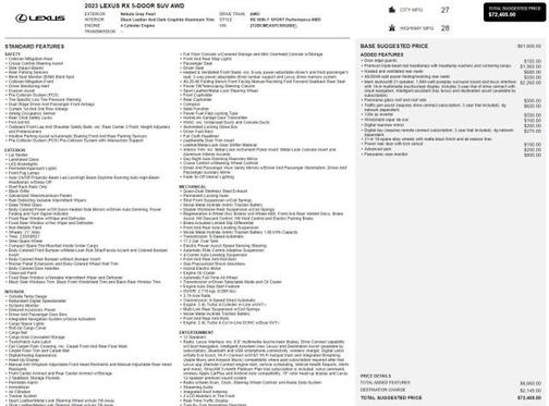 2023 Lexus RX 500h F SPORT Performance