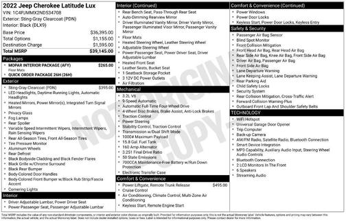 Sting Gray Clearcoat 2022 Jeep Cherokee Latitude Lux