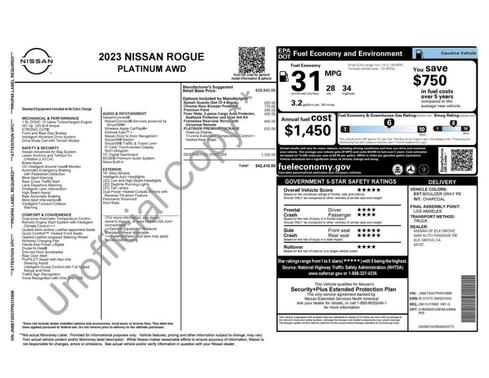 Boulder Gray Pearl 2023 Nissan Rogue Platinum