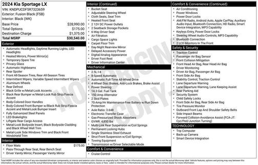 Fusion Orange 2024 Kia Sportage LX