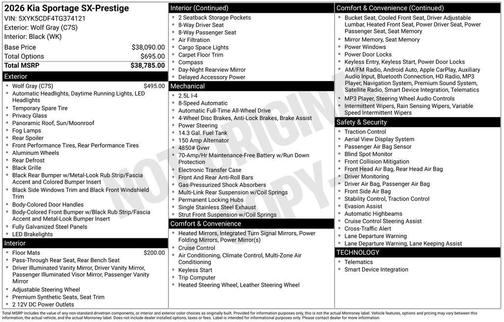 2026 Kia Sportage SX-Prestige