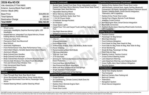 2026 Kia K5 EX