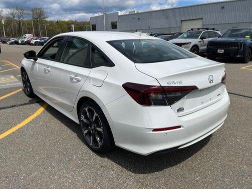 Platinum White Pearl 2025 Honda Civic Hybrid Sport Touring
