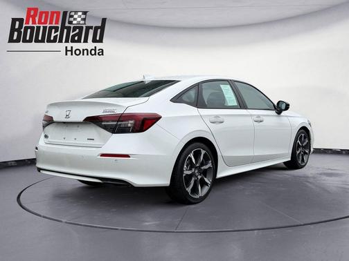 Platinum White Pearl 2025 Honda Civic Hybrid Sport Touring