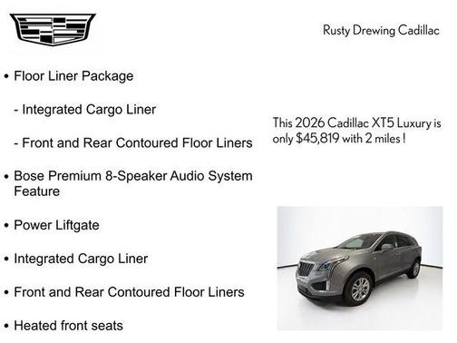 Silver Metallic 2026 Cadillac XT5 Luxury