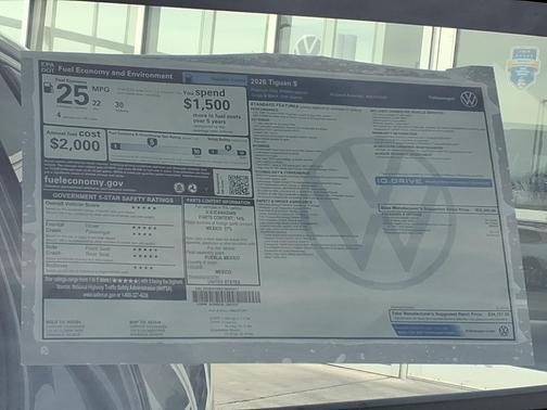 platinum gray metallic 2026 Volkswagen Tiguan 2.0T S 4MOTION