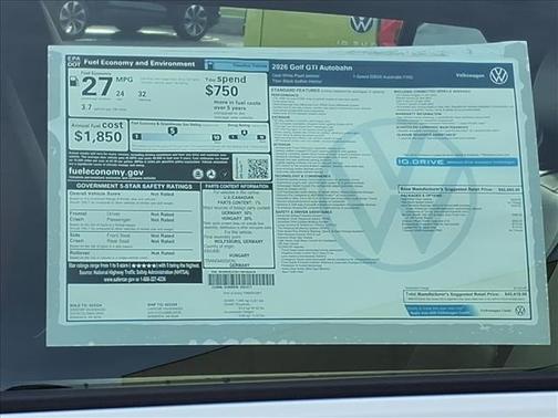 2026 Volkswagen Golf GTI 2.0T S DSG