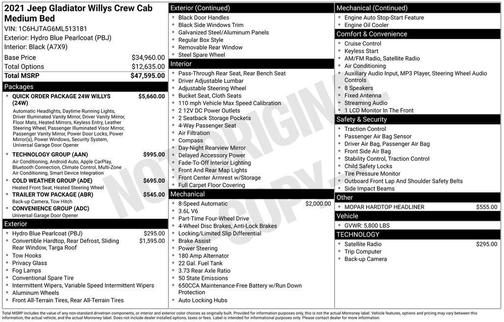 2021 Jeep Gladiator Willys 4x4