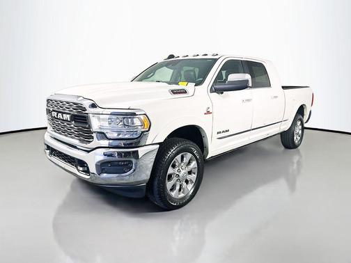 Pearl White 2019 RAM 3500 Limited Mega Cab 4x4 6'4' Box