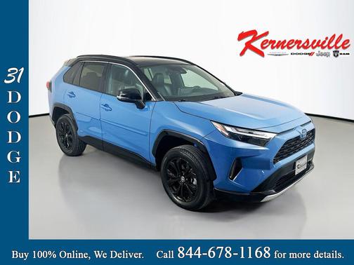 Cavalry Blue/Midnight Black Metallic 2022 Toyota RAV4 Hybrid SE