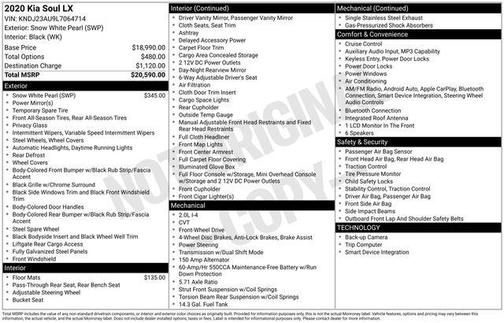 Snow White Pearl 2020 Kia Soul LX