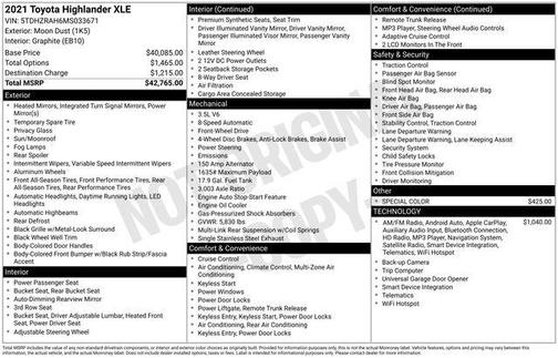 2021 Toyota Highlander XLE