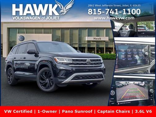 Deep Black Pearl Effect 2022 Volkswagen Atlas 3.6 SE w/ Technology