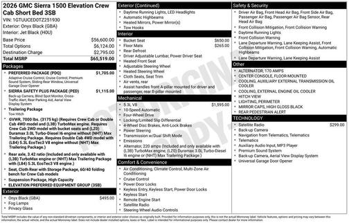 2026 GMC Sierra 1500 Elevation
