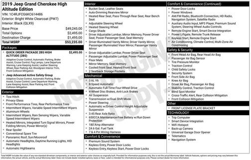 2019 Jeep Grand Cherokee High Altitude