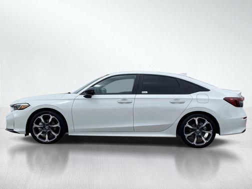 Platinum White Pearl 2025 Honda Civic Hybrid Sport