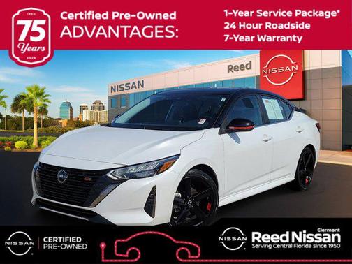 Aspen White Tricoat/Super Black 2024 Nissan Sentra SR