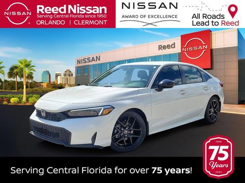Platinum White Pearl 2025 Honda Civic Sport
