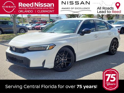 Platinum White Pearl 2025 Honda Civic Sport