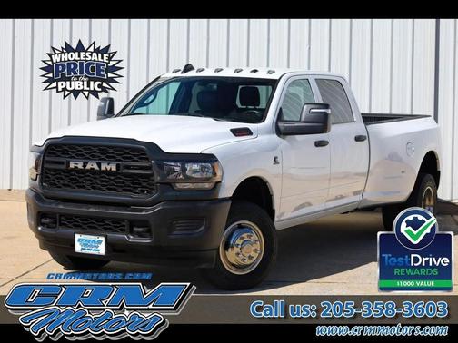 White 2023 RAM 3500 Tradesman 4x4 Crew Cab 8' Box