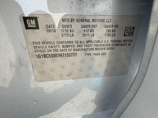 Arctic Blue Metallic 2017 Chevrolet Cruze LS