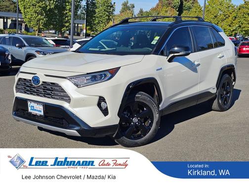 Blizzard Pearl w/Black Roof 2019 Toyota RAV4 Hybrid SE